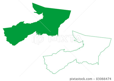 Cruzeiro do Sul municipality (Acre state, Municipalities of Brazil, Federative Republic of Brazil) map vector illustration, scribble sketch Cruzeiro do Sul map.. 83066474