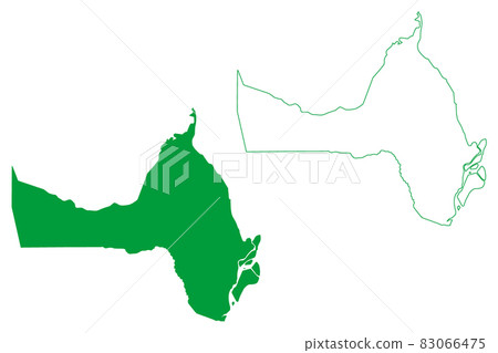 Coqueiro Seco municipality (Alagoas state, Municipalities of Brazil, Federative Republic of Brazil) map vector illustration, scribble sketch Coqueiro Seco map 83066475