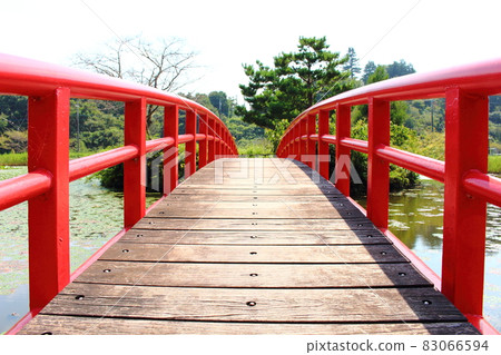 Benzaiten-sama's bridge in the pond without ringing Benzaiten-sama's bridge in the pond without ringing 83066594