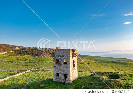 Aerial view of the Crohy Head Signal Tower at Maghery by Dungloe - Ireland 83067105