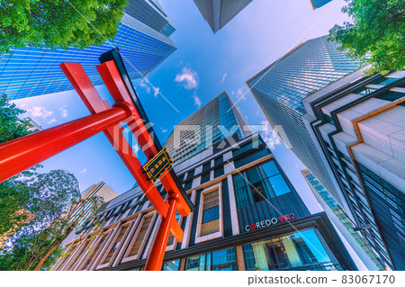 Tokyo cityscape of Japan, overlooking Nihonbashi Muromachi, Fukutoku Shrine in the valley of the building, etc. Tokyo cityscape of Japan, overlooking Nihonbashi Muromachi, Fukutoku Shrine in the valley of the building, etc. 83067170