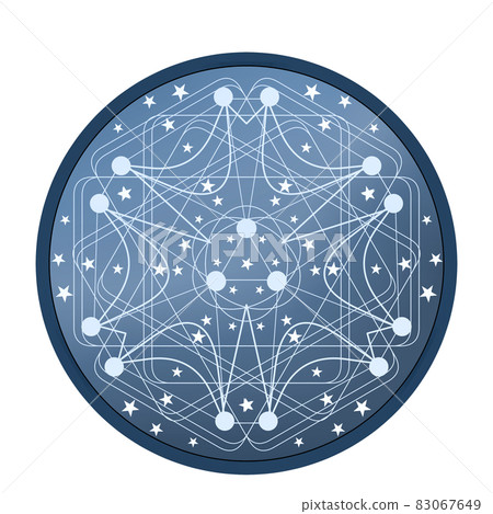 魔術圈圖標藍色插圖 魔術圈圖標藍色插圖 83067649