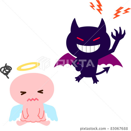 Energetic devil and weakened angel character 83067688