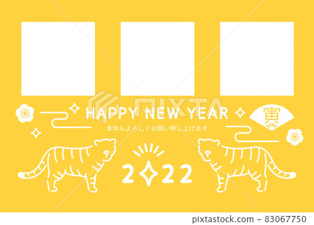 簡單老虎相框新年賀卡2022虎年 簡單老虎相框新年賀卡2022虎年 83067750