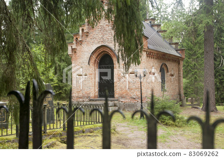 Old chapel at Wrede family cemetery. 4 September 2018 - Anjala, Kouvola, Finland. Old chapel at Wrede family cemetery. 4 September 2018 - Anjala, Kouvola, Finland. 83069262