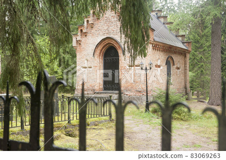 Old chapel at Wrede family cemetery. 4 September 2018 - Anjala, Kouvola, Finland. Old chapel at Wrede family cemetery. 4 September 2018 - Anjala, Kouvola, Finland. 83069263