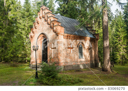 Old chapel at Wrede family cemetery. 18 September 2018 - Anjala, Kouvola, Finland. Old chapel at Wrede family cemetery. 18 September 2018 - Anjala, Kouvola, Finland. 83069270