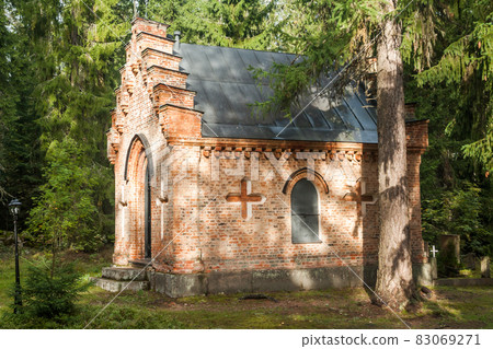Old chapel at Wrede family cemetery. 18 September 2018 - Anjala, Kouvola, Finland. Old chapel at Wrede family cemetery. 18 September 2018 - Anjala, Kouvola, Finland. 83069271