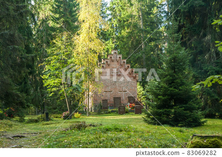 Old chapel at Wrede family cemetery. 18 September 2018 - Anjala, Kouvola, Finland. Old chapel at Wrede family cemetery. 18 September 2018 - Anjala, Kouvola, Finland. 83069282