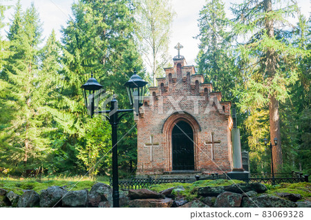 Old chapel at Wrede family cemetery. 18 September 2018 - Anjala, Kouvola, Finland. Old chapel at Wrede family cemetery. 18 September 2018 - Anjala, Kouvola, Finland. 83069328