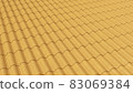 Top view of brown double corrugated tiles on roof home or house pattern texture background. Shingle construction. 3d abstract illustration 83069384