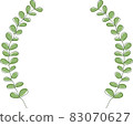 Handwritten leaf decoration frame used to decorate text 83070627