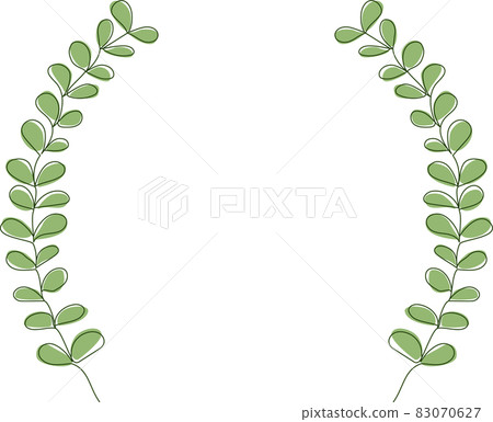 Handwritten leaf decoration frame used to decorate text 83070627