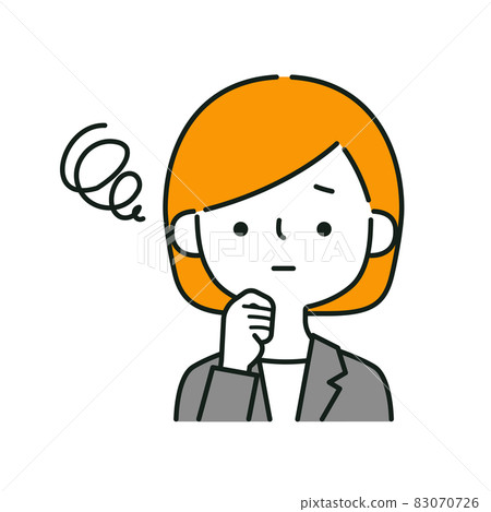 Illustration of a woman in a worried suit Illustration of a woman in a worried suit 83070726