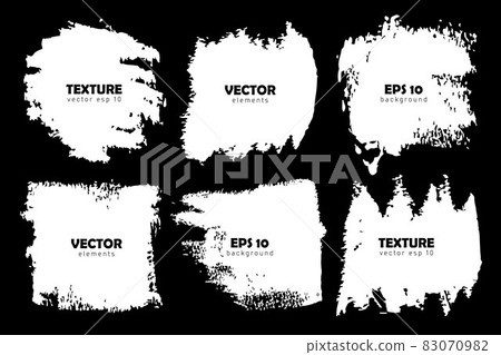 Vector Set of brush strokes White color isolated on Black background. Hand painted grange elements. Dirty artistic design . Place for text, quote, information, company name. Vector Set of brush strokes White color isolated on Black background. Hand painted grange elements. Dirty artistic design . Place for text, quote, information, company name. 83070982