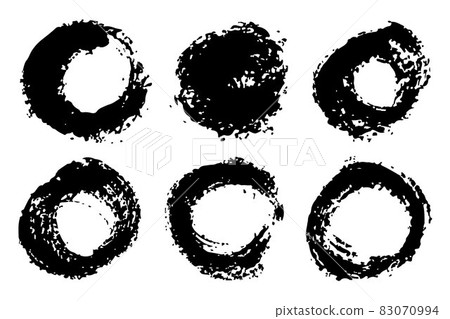 Vector Set of brush Circle Round Black color on white background. Hand painted grange elements. Ink drawing. Dirty artistic design . Place for text, quote, information, company name. Vector Set of brush Circle Round Black color on white background. Hand painted grange elements. Ink drawing. Dirty artistic design . Place for text, quote, information, company name. 83070994
