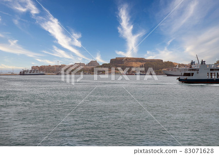 Corfu passenger port with Kerkyra cityscape, Greece. Corfu passenger port with Kerkyra cityscape, Greece. 83071628