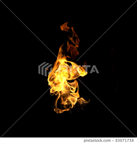 Fire flames collection isolated on black background Fire flames collection isolated on black background 83071738