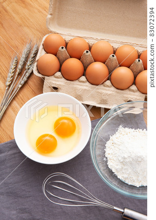Fresh eggs and flour Fresh eggs and flour 83072394