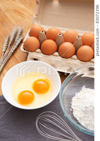 Fresh eggs and flour Fresh eggs and flour 83072396