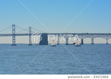 View of Chesapeake Bay Bridge from Sandy Point State Park in Annapolis, Maryland View of Chesapeake Bay Bridge from Sandy Point State Park in Annapolis, Maryland 83072868