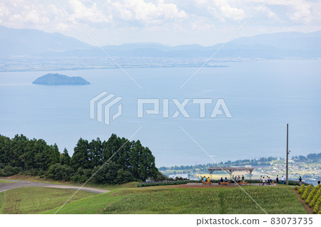 Lake Biwa and Chikubu Island from Biwako Hakodateyama 83073735