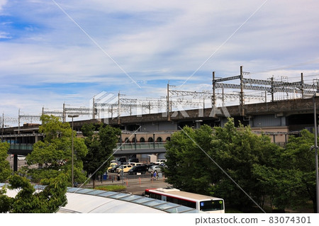 岐阜縣岐阜市JR名鐵岐阜站前街景 83074301