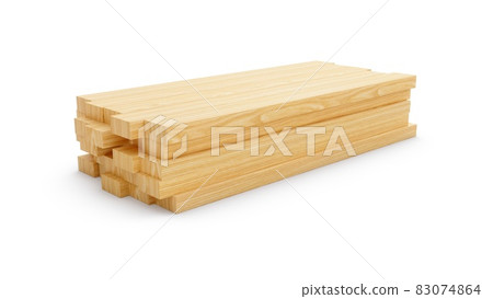 3D rendering Board wooden material construction on white background 3D rendering Board wooden material construction on white background 83074864