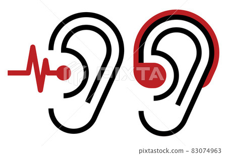 Hearing aid and ear icon 83074963
