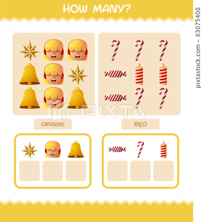 How many cartoon christmas. Counting game. Educational game for pre shool years kids and toddlers 83075408