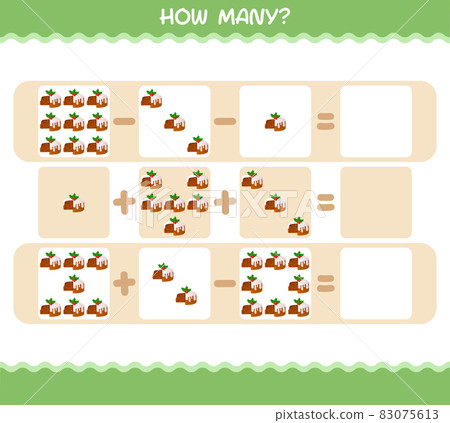 How many cartoon christmas cake. Counting game. Educational game for pre shool years kids and toddlers 83075613