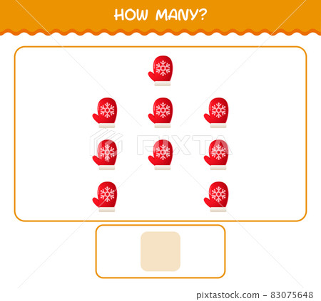 How many cartoon mitten. Counting game. Educational game for pre shool years kids and toddlers 83075648