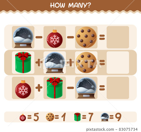 How many cartoon christmas. Counting game. Educational game for pre shool years kids and toddlers How many cartoon christmas. Counting game. Educational game for pre shool years kids and toddlers 83075734