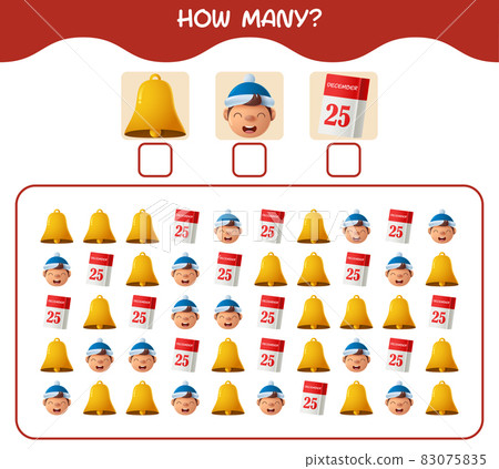 How many cartoon christmas. Counting game. Educational game for pre shool years kids and toddlers How many cartoon christmas. Counting game. Educational game for pre shool years kids and toddlers 83075835