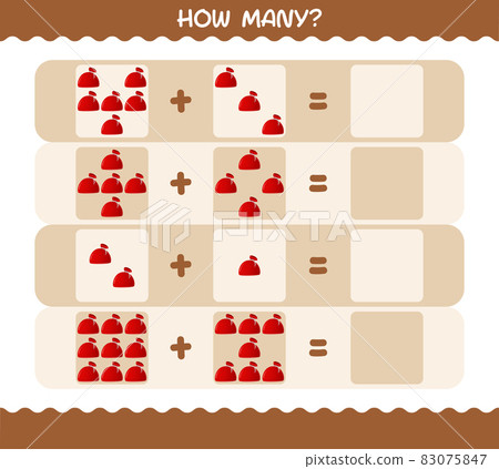 How many cartoon santa bag. Counting game. Educational game for pre shool years kids and toddlers 83075847