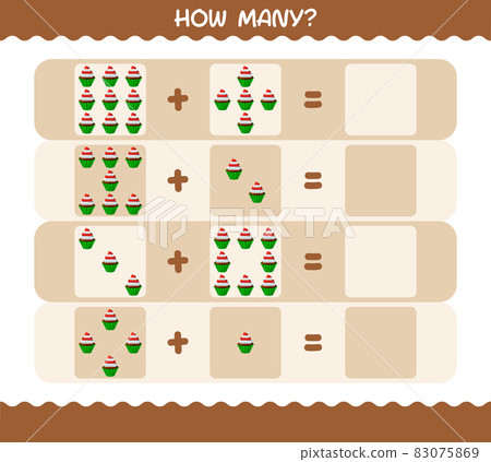 How many cartoon cupcake. Counting game. Educational game for pre shool years kids and toddlers 83075869