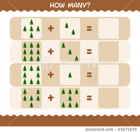How many cartoon christmas tree. Counting game. Educational game for pre shool years kids and toddlers 83075870