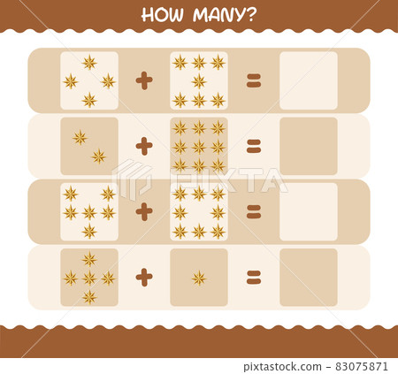 How many cartoon christmas star. Counting game. Educational game for pre shool years kids and toddlers 83075871