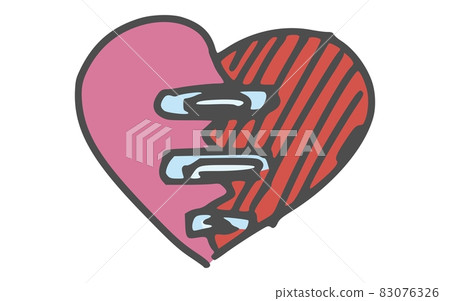 torn heart on the holiday of lovers with a plaster torn heart on the holiday of lovers with a plaster 83076326