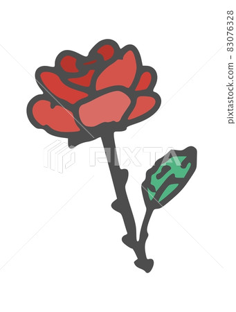 rose doodle drawing flower red. sketch vector new 83076328