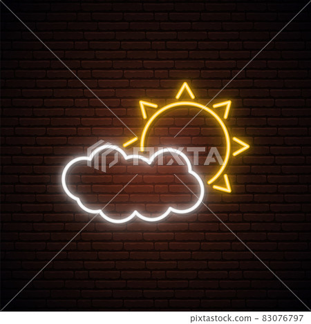 Neon weather sign. Neon weather sign. 83076797