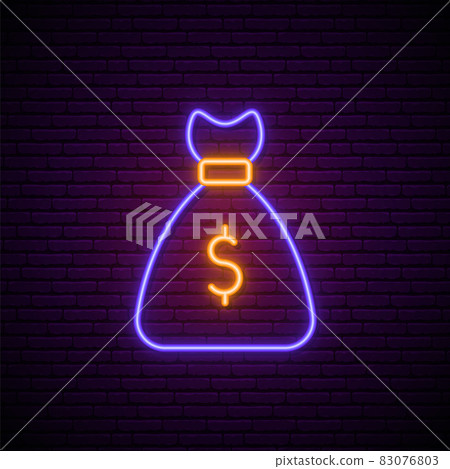 Neon Dollar Sign. - Stock Illustration [83076803] - Pixta