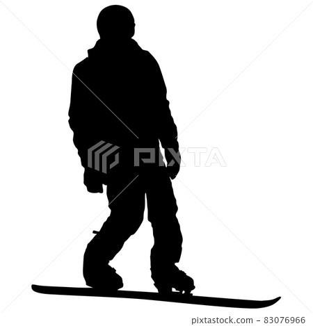 Black silhouettes snowboarders on white background illustration 83076966