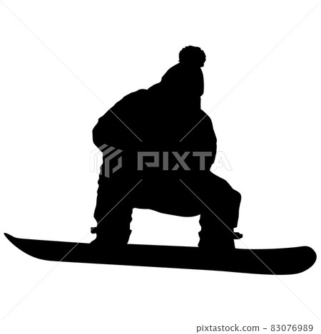 Black silhouettes snowboarders on white background illustration 83076989