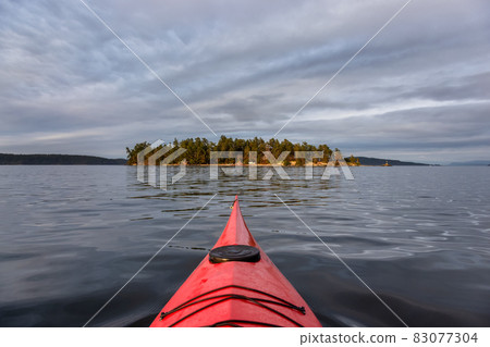 Sea Kayak paddling in the Pacific Ocean. Sea Kayak paddling in the Pacific Ocean. 83077304