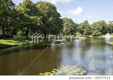 boat in a park in Riga, Latvia boat in a park in Riga, Latvia 83077414