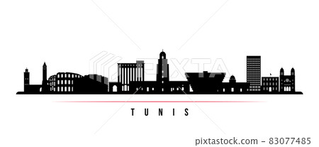 Tunis skyline horizontal banner. Tunis skyline horizontal banner. 83077485