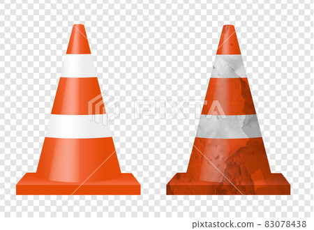Two Signal Cones Isolated Transparent Background 83078438
