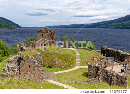 Urquhart Castle on the shore of Loch Ness Urquhart Castle on the shore of Loch Ness 83079577