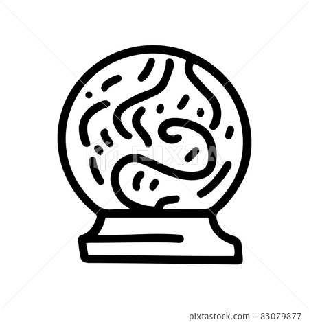 crystal ball with swirl line vector doodle simple icon crystal ball with swirl line vector doodle simple icon 83079877
